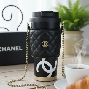 CC GWP black tumbler coffee cup and holder